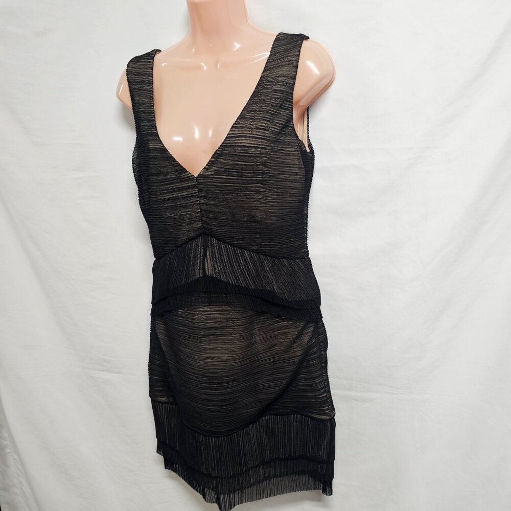 BCBG MaxAzria Sven Sleeveless Mini Dress Women Size M Black Lined Mesh - Picture 13 of 15